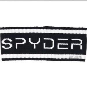 SPYDER OS Unisex Black White Cotton Blend Knit Logo Headband